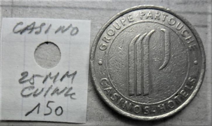 Casinochip Saint Amand les Eaux 0,50 25 mm Partouche-groep, Postzegels en Munten, Penningen en Medailles, Overige materialen, Verzenden