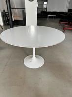 Witte ronde eettafel metalen voet, Huis en Inrichting, Ophalen