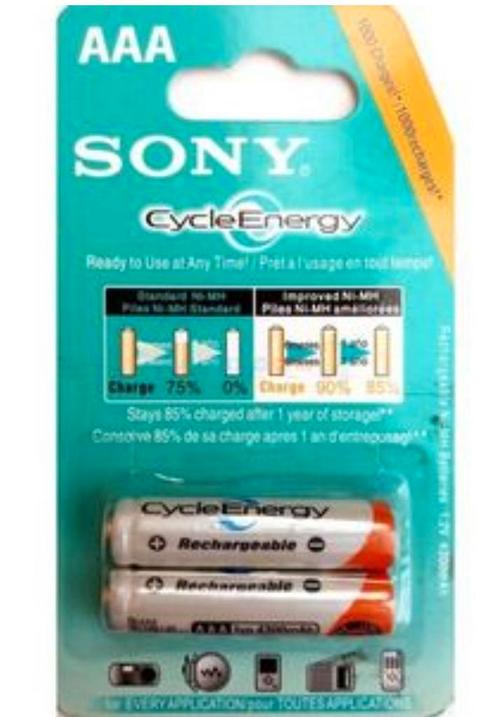 Piles AAA rechargeable Sony, TV, Hi-fi & Vidéo, Batteries, Neuf, Rechargeable, Enlèvement ou Envoi