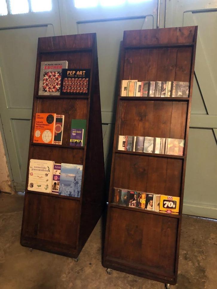 vintage houten uitstalrek - roomdivider, Antiek en Kunst, Curiosa en Brocante, Ophalen