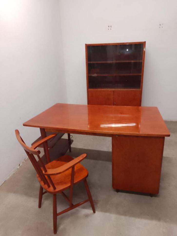 Belgische MidCentury Modern bureauset Imexcotra jaren ‘60, Huis en Inrichting, Bureaus, Gebruikt, Bureau, Ophalen of Verzenden
