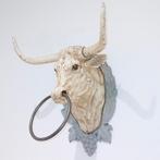 Antieke metalen stierenkop, Antiek en Kunst, Ophalen of Verzenden