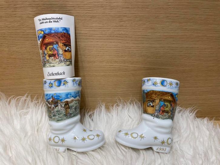 Kerstlaars 2 stuks porselein Eschenbach motief 1, Antiek en Kunst, Antiek | Porselein, Ophalen