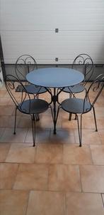 Zwaar Tuinset met 4 stoelen, Huis en Inrichting, Ophalen, Zo goed als nieuw