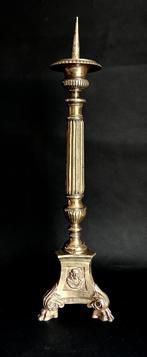 oude kerk klooster kandelaar koper 51cm hoog, Ophalen of Verzenden