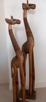 Houten giraffen 1 m en 1m20 hoogte, Antiek en Kunst, Ophalen