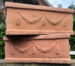 2 plastic plantenbakken in terracotastijl 710x310x290 mm, Ophalen, Gebruikt