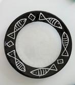 Schaal Kaboka vis zwart/wit in Kosta Bida Glass, Huis en Inrichting, Ophalen, Schaal