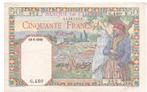 Algérie, 50 francs, 1940, VF, Envoi, Billets en vrac, Autres pays