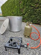 Inox kookpot 140l + gasbrander, Huis en Inrichting, Keuken | Potten en Pannen, Ophalen, Zo goed als nieuw, Inox