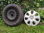 4 Pneus neige sur jante en tôle 4/100 + enjoliveur, Pneus hiver, Véhicule de tourisme, Autre, Pneu(s)