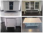 Vitrinekast met bijhorende salontafel en bijzettafel, Ophalen, Gebruikt, Glas, Landelijk