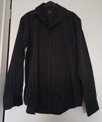 grijs-zwart hemd met wit strepen, Kleding | Heren, Overhemden, Ophalen of Verzenden, Gedragen, Grijs, Halswijdte 41/42 (L)