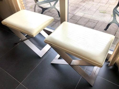 Philipp Plein Jet Set ottoman hocker kruk croco leder, Huis en Inrichting, Zetels | Voetbanken en poefs, Gebruikt, Minder dan 50 cm