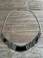 Vintage Choker Zwarte Onyx Zilver Zeldzame vondst, Met edelsteen, Ophalen of Verzenden, Zo goed als nieuw, Zilver