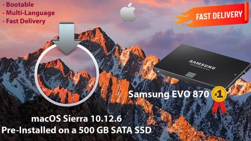 MacOS Sierra 10.12.6 VoorGeïnstalleerd op SSD van 500GB OSX, Computers en Software, Besturingssoftware, Nieuw, MacOS, Verzenden