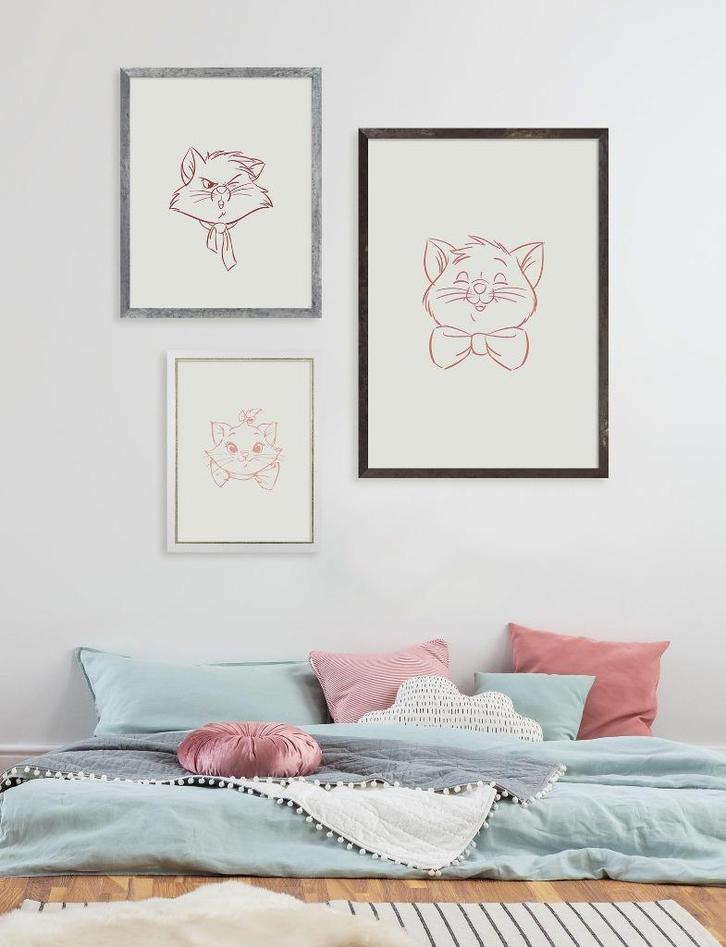 Aristocats Drieluik - 120x120 - Disney - Gratis Verzending, Huis en Inrichting, Woonaccessoires | Wanddecoraties, Nieuw, Ophalen of Verzenden
