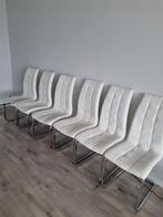 6 chaises blanches de salle à manger, Maison & Meubles, Utilisé, Enlèvement ou Envoi