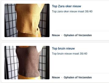 Topjes 2 stuks voor 15 euro nieuw Ook combineerbaar met ande