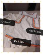 2 kleedjes 4 jaar 1x simple kids 1x trybeond, Comme neuf, Fille, Robe ou Jupe, Enlèvement ou Envoi