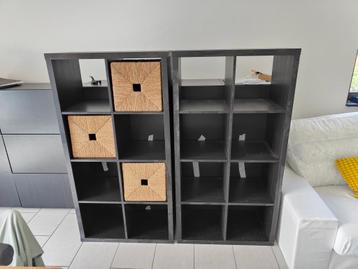 Verschillende kasten + bureau, Avec tiroir(s), 100 à 150 cm, Utilisé, Zwart van ikea