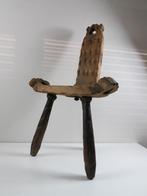 Brutalist Spaanse houten stoel / kruk, Antiek en Kunst, Ophalen of Verzenden