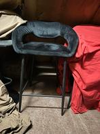 4 Velvet barstoelen zwart, Ophalen, Zo goed als nieuw
