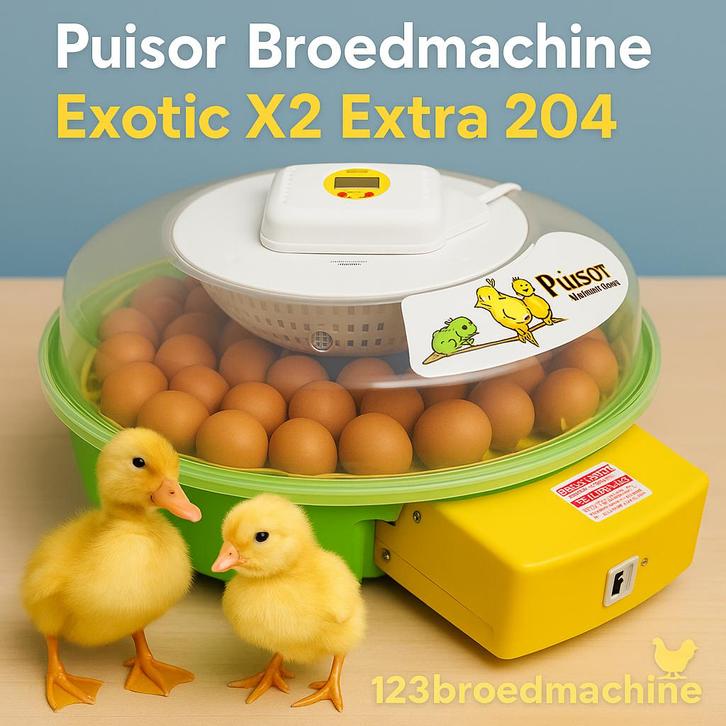X2 Extra 204 (uitgebreid) + GRATIS broedeieren, Dieren en Toebehoren, Pluimvee | Toebehoren, Nieuw, Broedmachine, Ophalen of Verzenden
