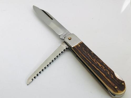 Vintage Knife Mikov Czecho Slovakia  Antlers Griff Stainless, Caravanes & Camping, Outils de camping, Utilisé, Enlèvement ou Envoi