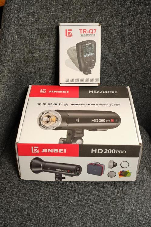 Jinbei portable flitser HD 200 Pro + TRQ7 trigger, TV, Hi-fi & Vidéo, Photo | Flash, Comme neuf, Autres marques, Inclinable, Enlèvement ou Envoi
