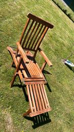 Transat en teck avec repose pieds et pièces en laiton, Tuin en Terras, Ophalen, Zo goed als nieuw, Hout