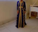 dames takchita / marokkaanse jurk blauw met goud, Blauw, Ophalen of Verzenden, Zo goed als nieuw, Maat 36 (S)