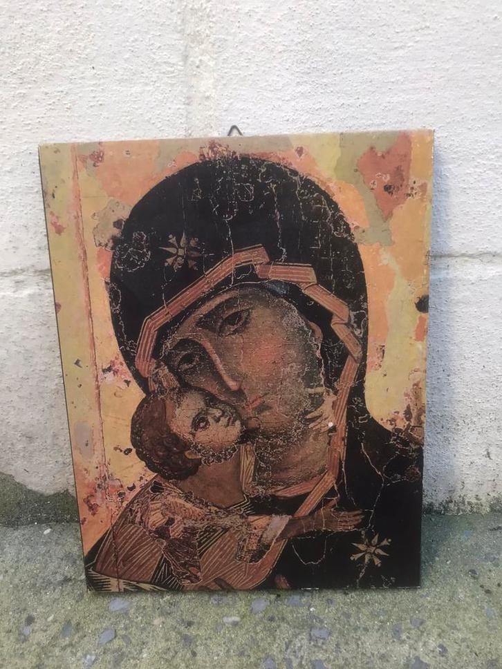 Byzantijnse icoon moeder Lam Gods van Vladimir, Antiek en Kunst, Antiek | Religieuze voorwerpen, Ophalen