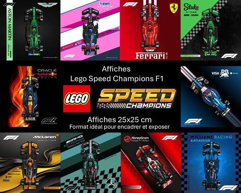 10 Lego Speed Champions F1 digitale posters - 25x25 cm, Kinderen en Baby's, Speelgoed | Duplo en Lego, Zo goed als nieuw, Lego