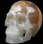 Jade Schedel Skull Doodshoofd Edelsteen Beeld Geode, Verzamelen, Mineralen en Fossielen, Verzenden