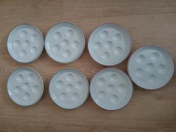 7 assiettes à escargot porcelaine de Baudour beschikbaar voor biedingen