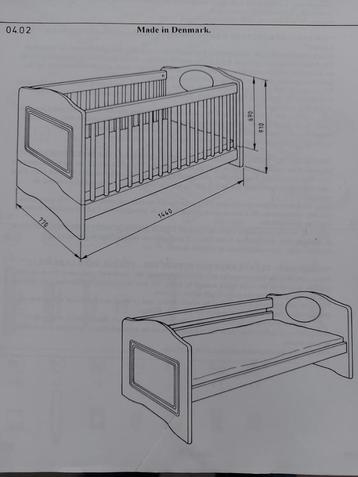 Lit pour enfant avec commode + placard, 70 à 85 cm, Sommier à lattes, Enlèvement, Utilisé