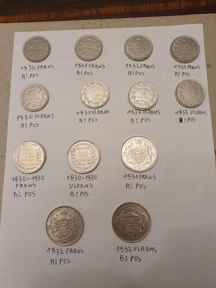 13 munten van Albert1 zie foto's voor info los of één lot, Postzegels en Munten, Munten en Bankbiljetten | Verzamelingen, Munten