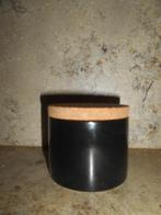 Bocal noir avec couvercle en liège, Enlèvement ou Envoi, Comme neuf