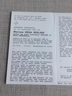 I.Berlaen Gent 1909 +Waregem 1992 lid Broederband AVV-VVK, Verzamelen, Verzenden, Bidprentje