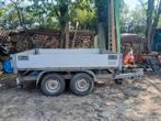 Zeer stevige geremde plateau aanhangwagen 2000kg dubbelas, Ophalen, Gebruikt