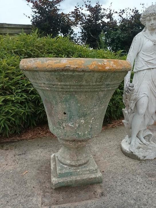 Super grote XXL gepatineerde tuinvaas, Tuin en Terras, Tuinvazen, Gebruikt, Ophalen