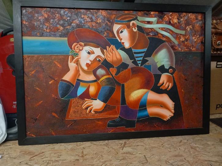 Olieverf op doek van Julien Doyle, Antiek en Kunst, Kunst | Schilderijen | Abstract, Ophalen of Verzenden