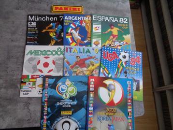 PANINI VOETBAL WORLD CUP WK albums 8x 1974 1978 1982 1986 19