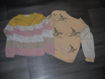 2 truitjes h&m en 1 zelfgemaakt-mooie staat-128 beschikbaar voor biedingen