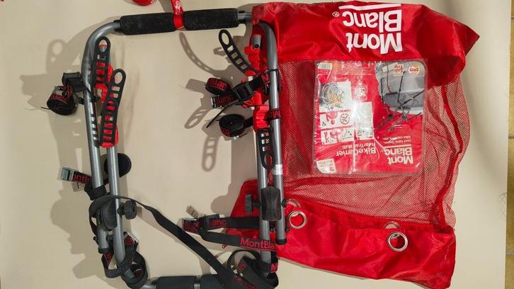 Handige fietsendrager van Mont Blanc, Auto diversen, Fietsendragers, Nieuw, Achterklepdrager, 3 fietsen of meer, Ophalen