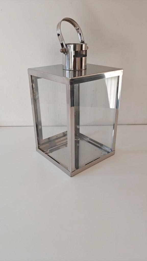 Lantaarn (windlicht), Maison & Meubles, Accessoires pour la Maison | Bougeoirs & Bougies, Utilisé, Chandelier, Métal, Gris, Enlèvement