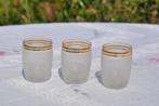 lot de 3 verres liqueur sable ligne dorée, Antiquités & Art, Enlèvement ou Envoi