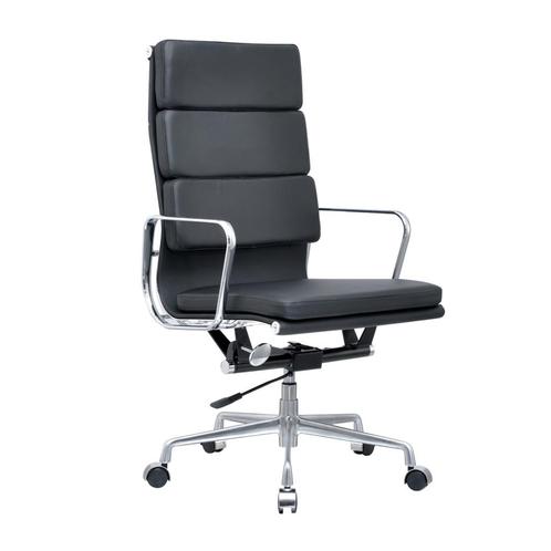 Eames EA 219 Soft pad Bureaustoel Zwart leer, Huis en Inrichting, Bureaustoelen, Nieuw, Bureaustoel, Zwart, Ergonomisch, Ophalen of Verzenden