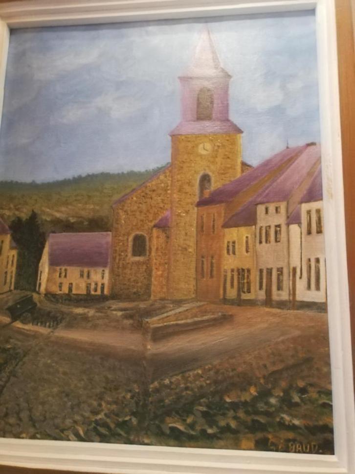 'Parochiekerk Saint Remi in Oignies-en-Thiérache', Antiek en Kunst, Kunst | Schilderijen | Klassiek, Ophalen